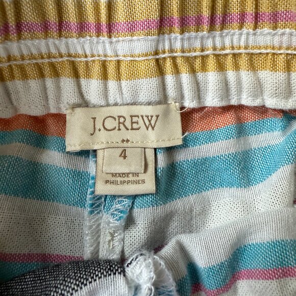 J. Crew multi colored horizontal striped pull on shorts with pockets size 4 - Picture 5 of 7